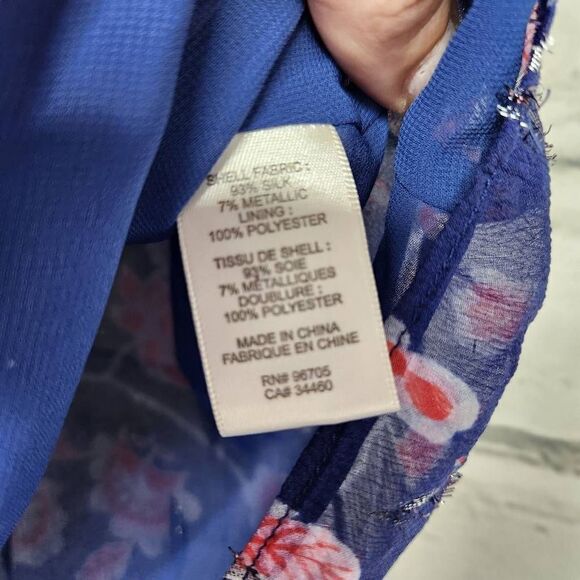 Rebecca Taylor Sleeveless Flowy Blouse Womens Size 2 Mock Neck Silk Top Lined - Picture 14 of 14